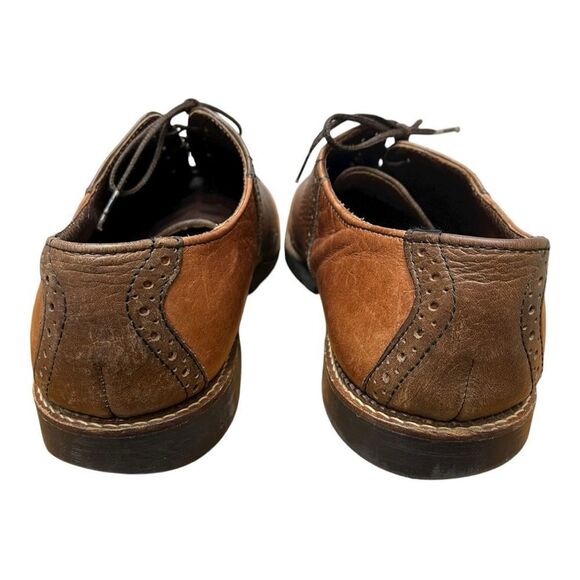 HS Trask Shoes Mens 11.5 Brown Bison Leather Oxford Loafer 2-Tone Saddle main image 9